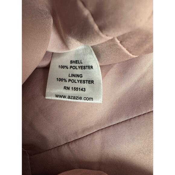 Azazie Size 10 A10 Dusty Rose Bianca A-Line Pleated Chiffon Gown Bridesmaid - Picture 14 of 14